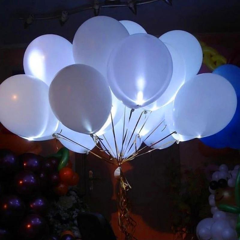 5pcs Latex Light Up Balloons With Led Lights Flashing Balloons For Birthday Wedding Celebration