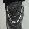 Fashion Hip Hop Star Pendant Keychain Multi-layer Decoration Jewelry Waist Belt Gift Jeans Chain Belt Men