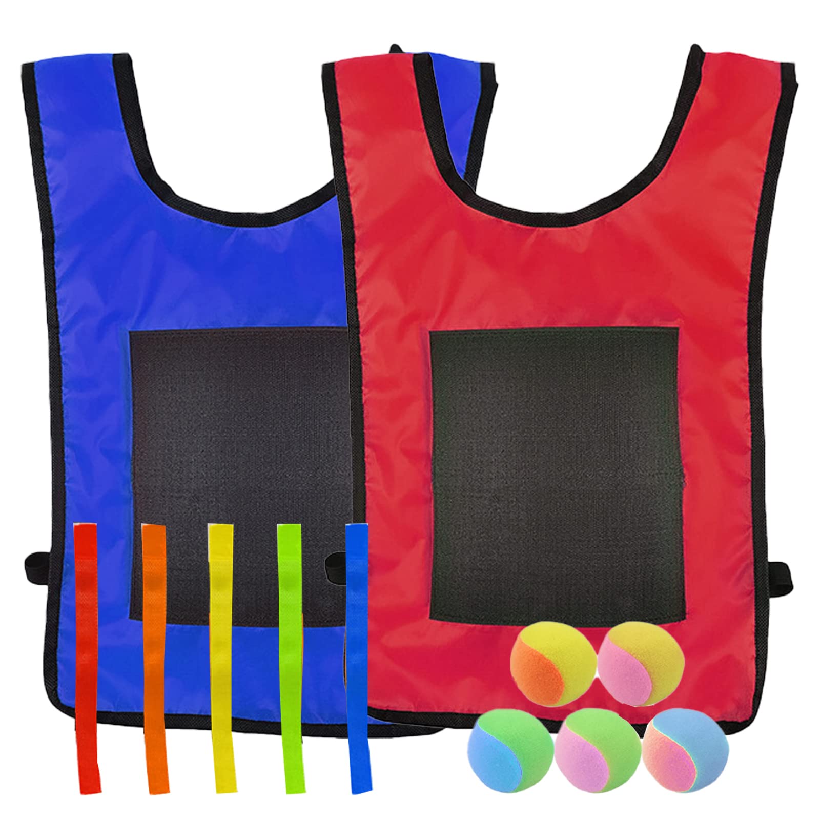 

TOMMYFIELD Outdoor Target Toy with Balls and Velcro Closures for Kids Target Shooting Game (5 Balls, 5 Tapes, Red and Blue)