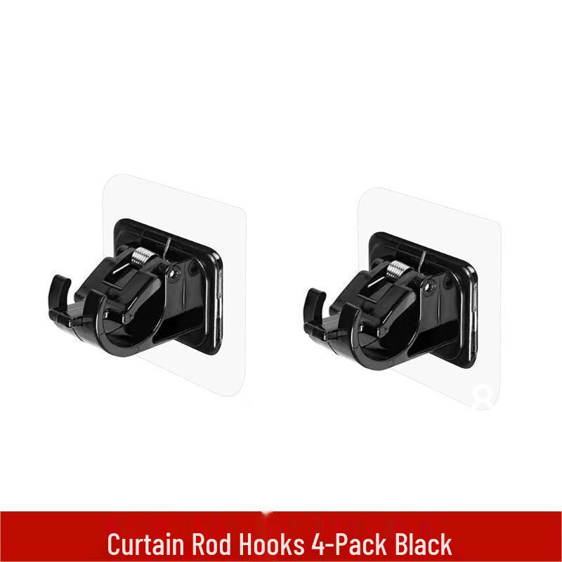 Telescopic Curtain Rod Adhesive Hook - Punch-Free Support for Shower, Towel, and Door Curtains