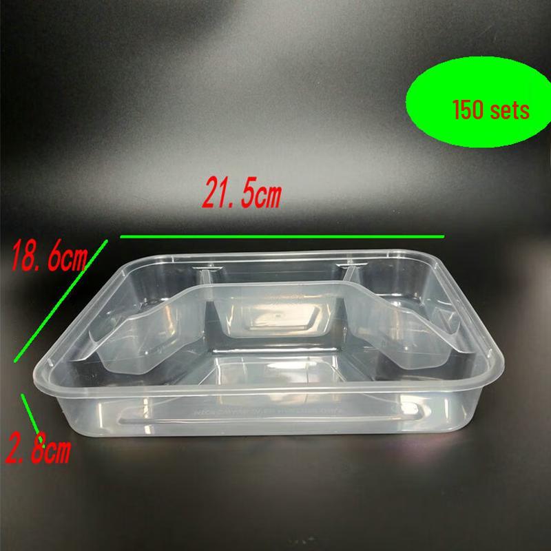 Einweg-Mahlzeitvorbereitungsbehälter mit 4 Fächern und Deckeln