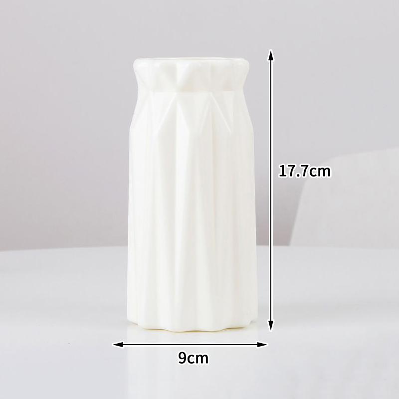 1 Pcs Nordic Flower Vase Imitation Ceramic Plastic Flower Vase Living Room Desktop Decoration Wedding Centerpiece Arrangement