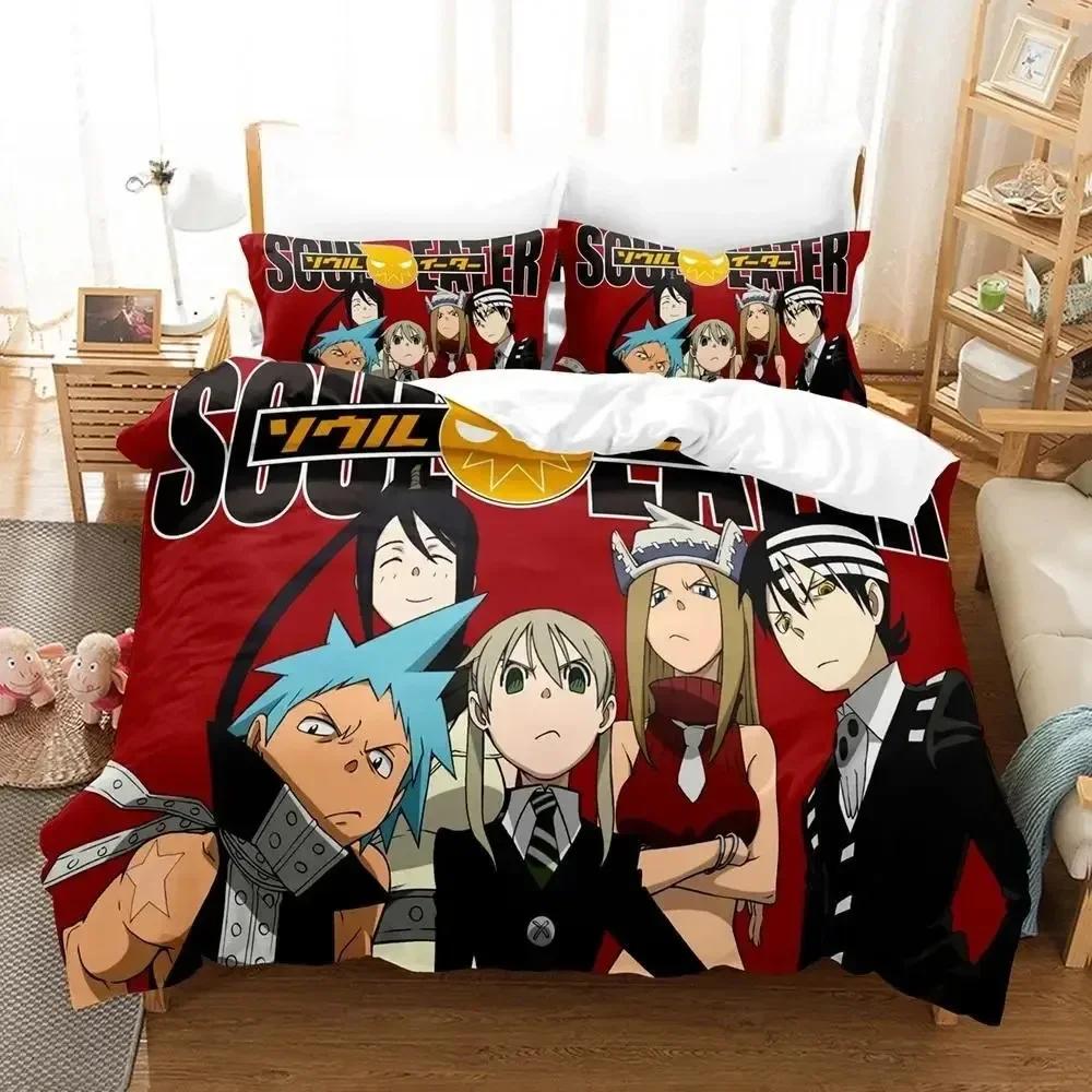 Neues 3D-Zeichentrick Soul Eater Bettwäscheset Einzelbett Twin Full Queen King Size Bettset Erwachsener Kind Schlafzimmer Bettbezug-Sets Heimtextilien