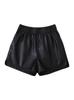 Women's PU Leather Wide-Leg Shorts - High Waist, Plus Size, Slimming, Autumn/Winter 2025 Collection