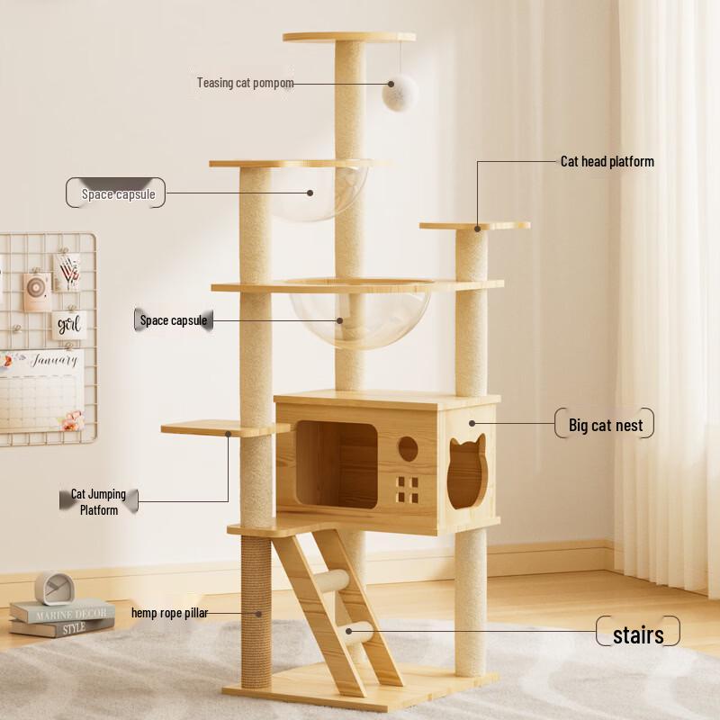 Jingzhou Wooden Cat Tree & Condo