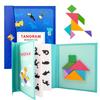 1pc Wooden Jigsaw Puzzle Children Learning Educational Toys Magnetic Tangram 3D Puzzles for Kids Thinking Training Games