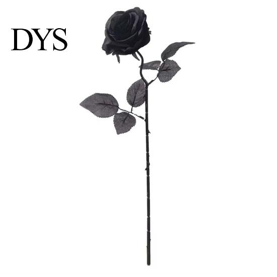 Centerpiece Floral Decor Realistic Silk Black Roses with Long Stems for Wedding Centerpieces, Halloween Home Artificial Flowers Weddings Decor,