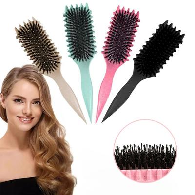 Curls Define Styling Brush Boar Bristle Detangling Hair Brush Tangled Hair Comb Shaping Defining Curls Barber Salon Styling Tool