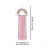 Bow Holder Organizer for Girls Hair Bows Wall Decor Tassels Rainbow Tapestry Clips Hanger