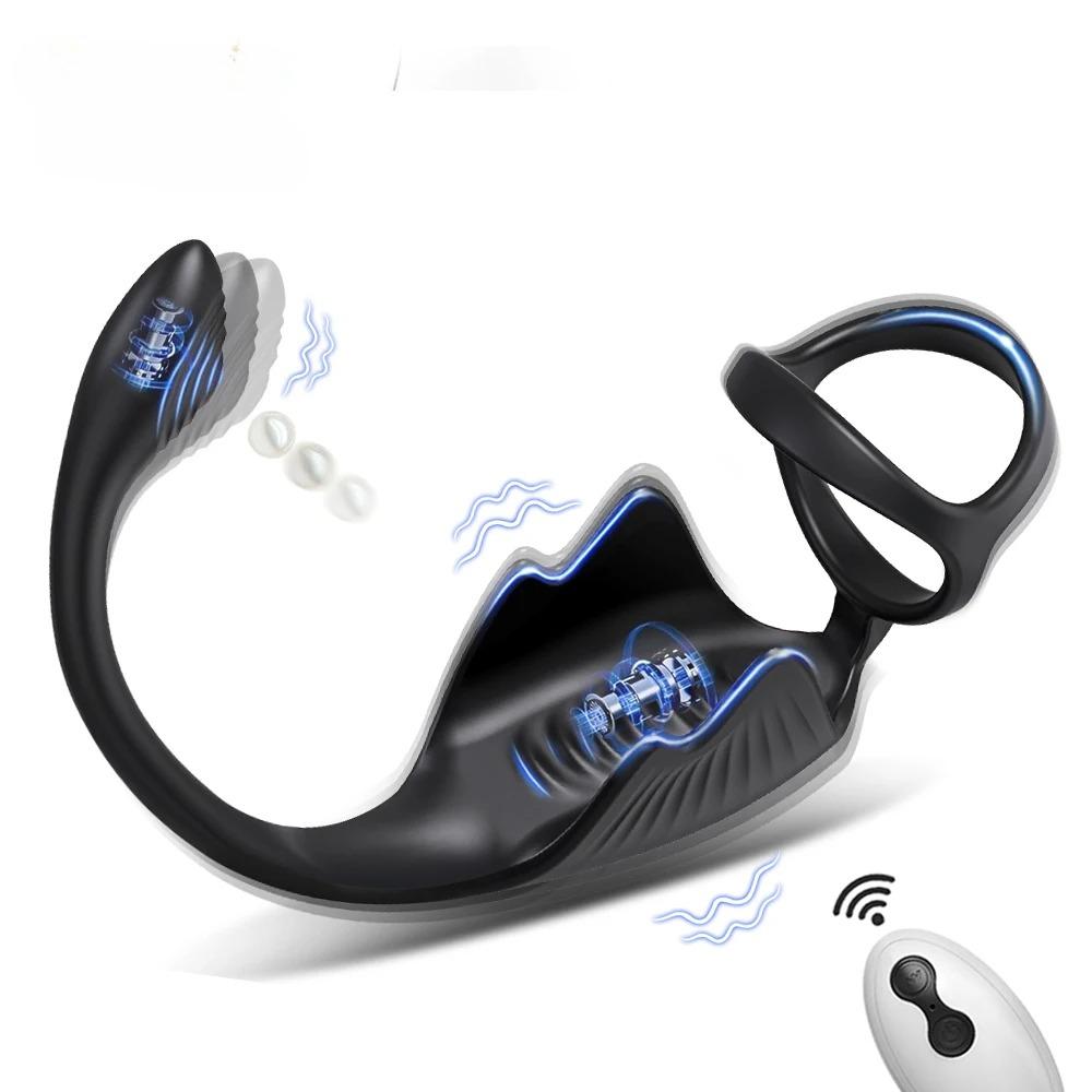 Remote Control Vibrating Anal Vibrator Butt Plug Male Prostate Massager Penis Ring Perineum Stimualtor Sex Toy for Men 18+