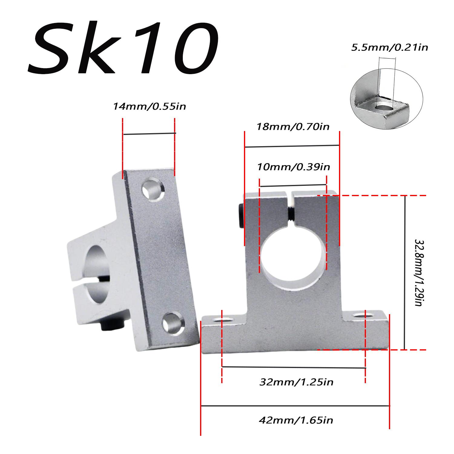

2/1pcs SK8~SK40 Printer Shaft Supports Precision Cast Linear Rod Rail Linear Guide Shaft Linear Ooptical Aaxis Aluminium Alloy