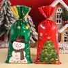 25/50/100pcs Christmas Gift Bags Christmas Decorations for Home 2026 Xmas Gifts New Year 2026 Santa Claus Snowman Packaging Bags