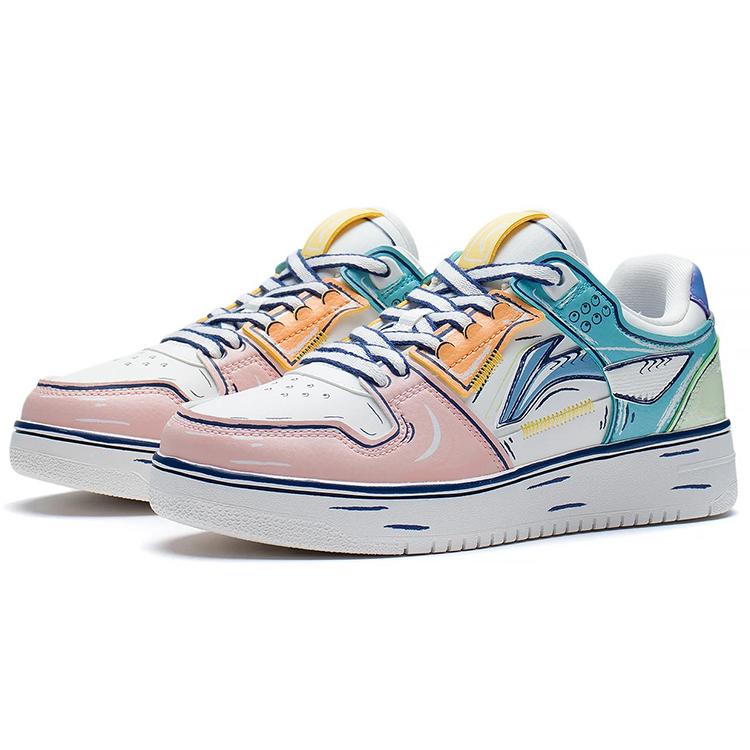 Li Ning Tianji Slip Resistant Cushioning Abrasion Resistant Lightweight Breathable Low top Skateboard Shoes Women's AGCS200-2