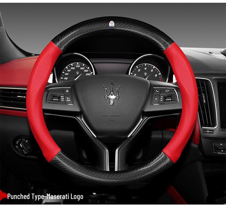 Luxury Genuine Leather Steering Wheel Cover for Ghibli, Levante, and President Models