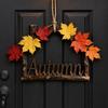 House Plate, Handmade Rustic Wall Door Sign, with Seasonal Flowers And Hemp Rope Lanyard, for Holiday Decoration