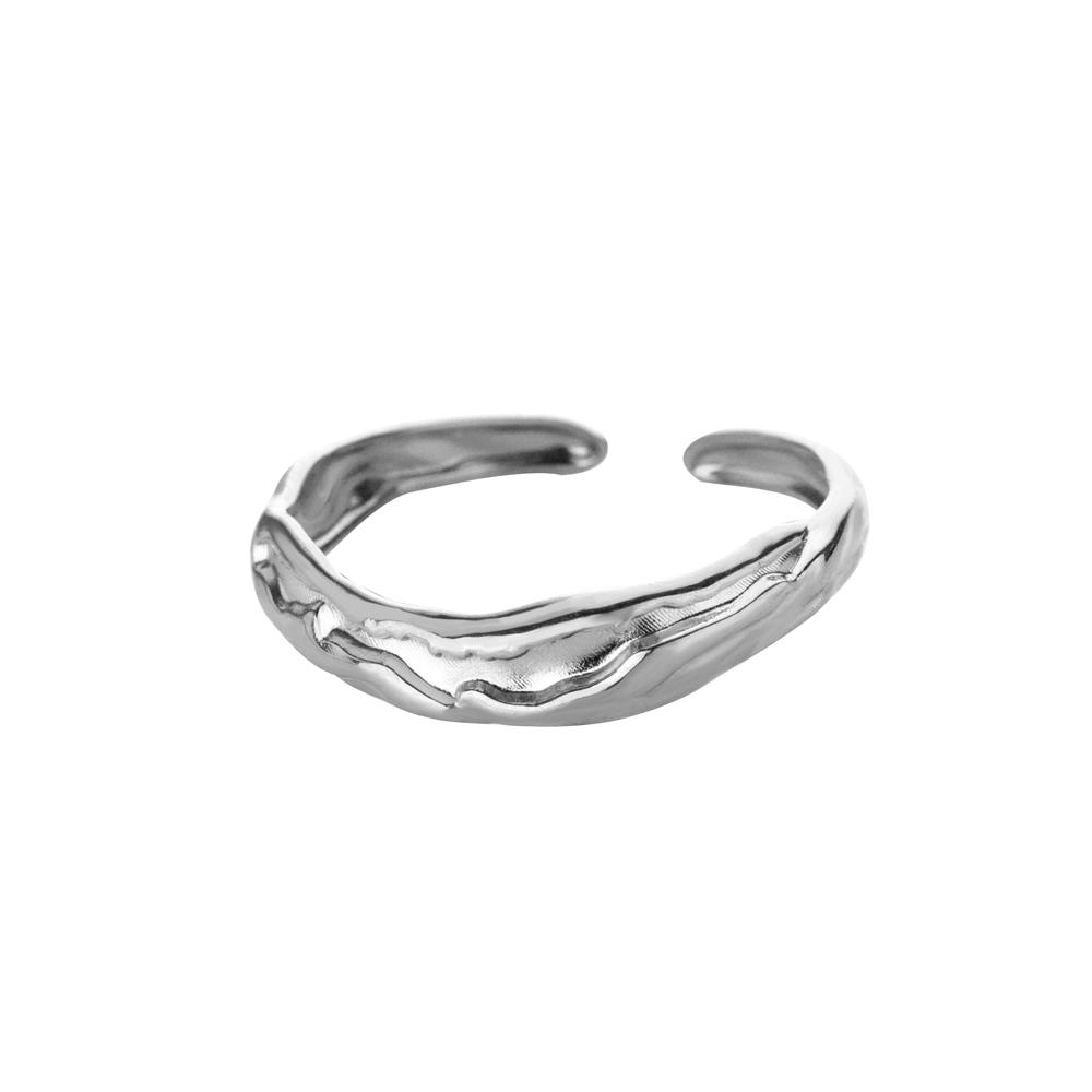 Vintage Stainless Steel Irregular Rings For Women Gold Color Geometric Openning Ring Party Christmas Jewelry Gift Bff