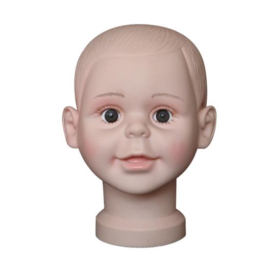 Little Kid Boy Mannequin Head PVC Children Hat Display Mold Headwear Cap Holder