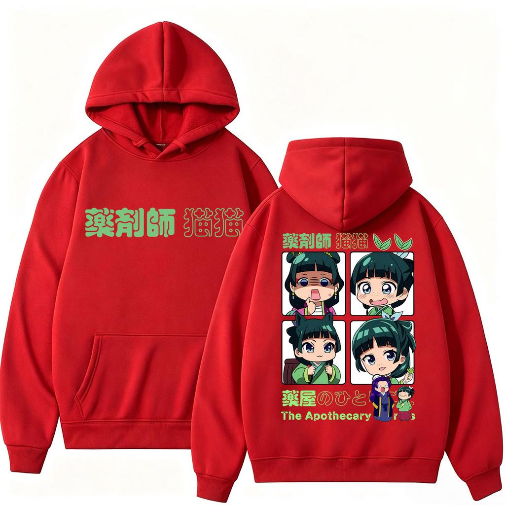 Anime The Apothecary Diaries Maomao Hoodie Unisex Vintage Manga Sweatshirt Fleece Oversized Casual Long Sleeve Streetwear Y2k