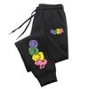 Cute Smiling Face Printed Versatile Comfortable Women Long Pant Fitness Jogging Trousers Drawstring Pockets Sweatpants