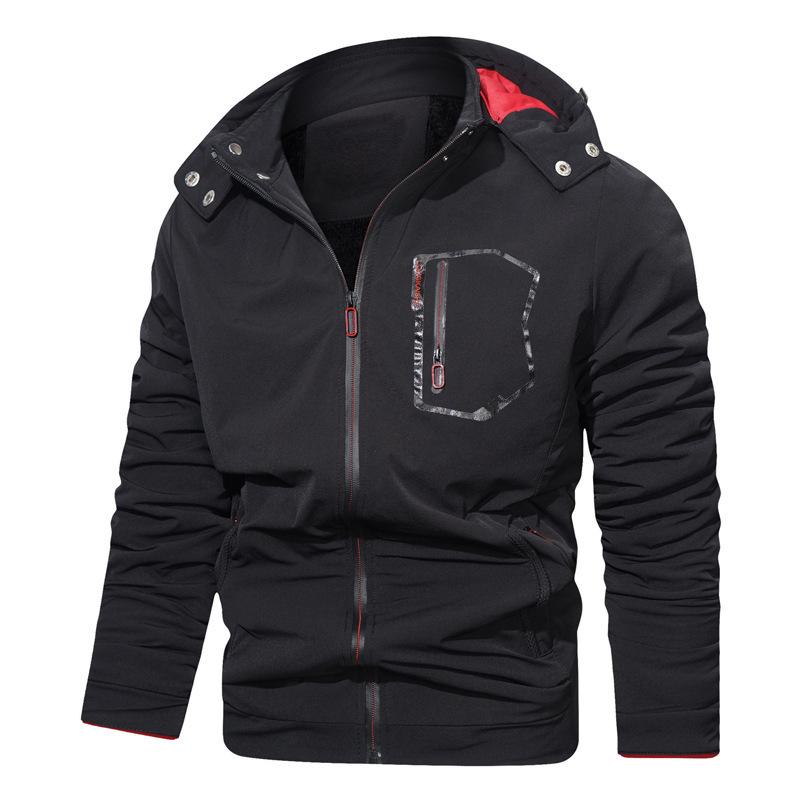 

Куртка мужская Urban Men s Осень/Зима Новая модная брендовая мужская повседневная куртка с капюшоном Тонкая однотонная куртка для мужчин 4XL