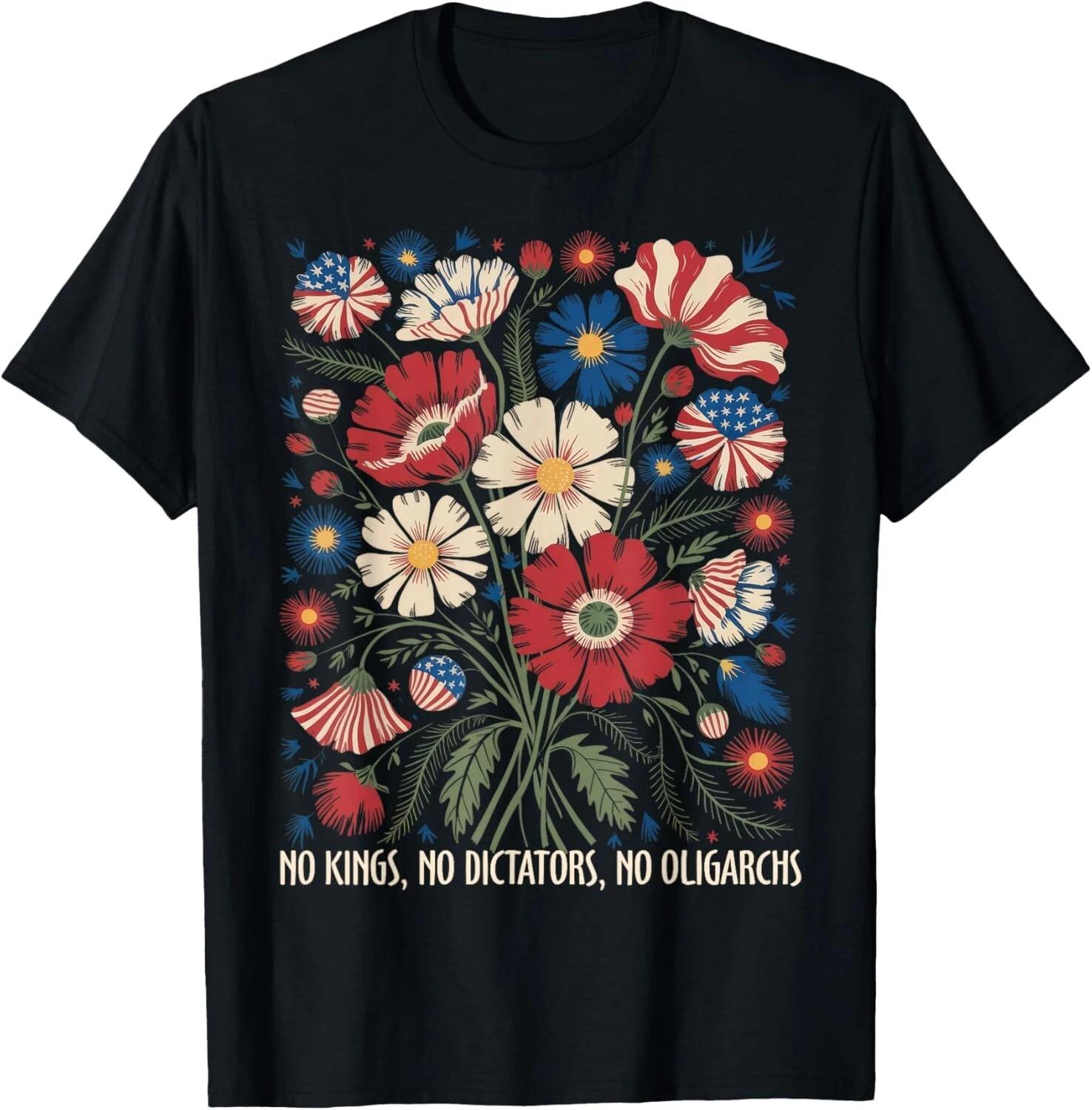 No Kings No Dictators No Oligarchs In America Funny Gift Unisex T-Shirt 2XL
