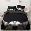 3D Animals Bedding Set Lovely Pet Black Dog Printed Duvet Cover Set Kids Adults Home Decor Single Queen King Size Gift Cute Dogs