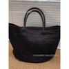 Borsa a mano in rafia intrecciata a mano di grande capacità da donna, estiva, semplice, in paglia, a mano/spalla, borsa da spiaggia