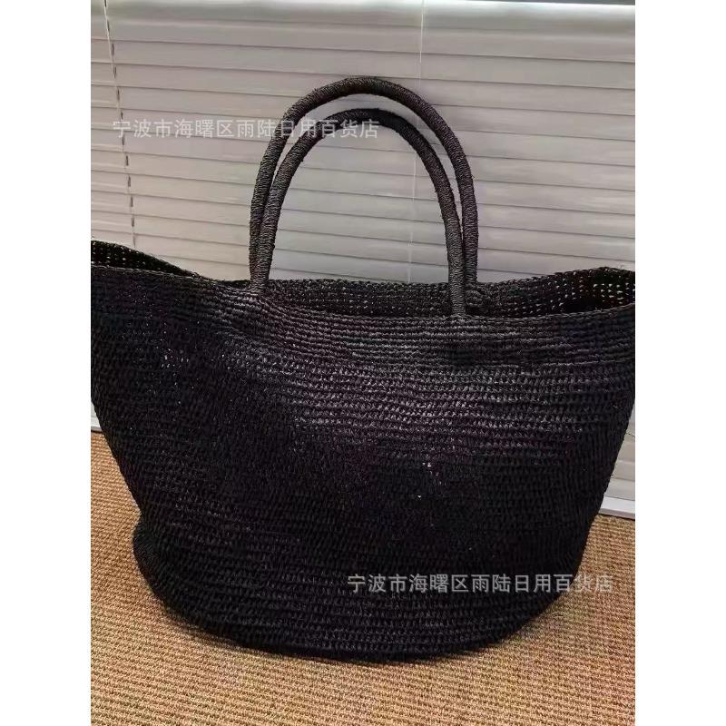 Borsa a mano in rafia intrecciata a mano di grande capacità da donna, estiva, semplice, in paglia, a mano/spalla, borsa da spiaggia