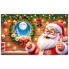 Festive Banner Green Pine Santa Claus Banner Winter Banner Bell For Family Party Winter Festival Indoor Celebration
