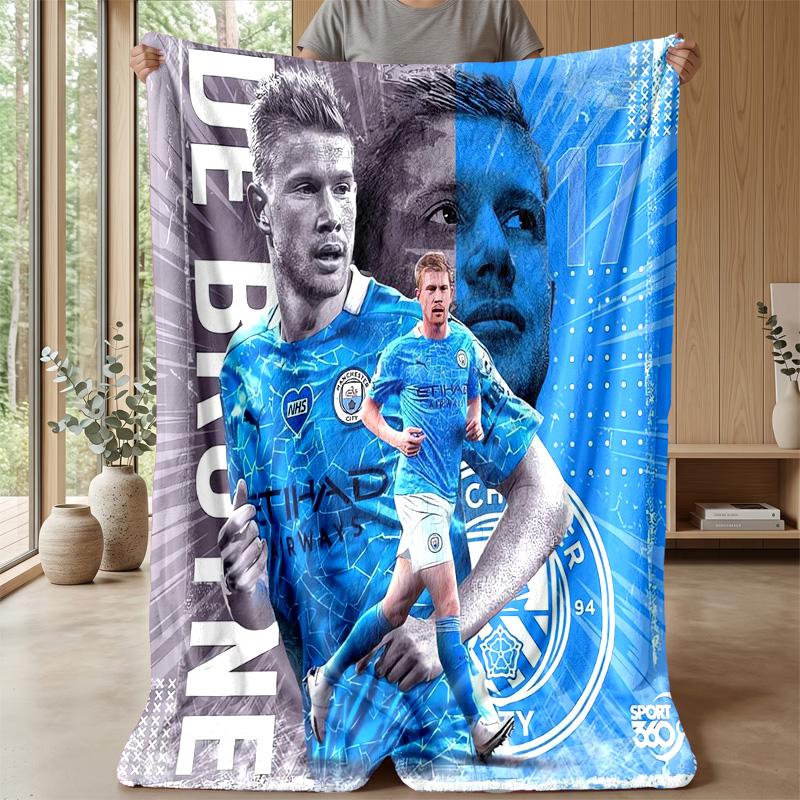 Kevin De Bruyne Theme Blanket Soft Flannel Blanket Plush Throw Blanket Cozy Sofa Bed Blanket for Home Decor