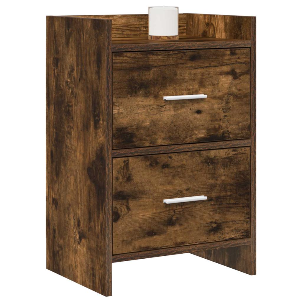Nightstand Smoked Oak 40 x 30 x 60 cm Engineered Wood