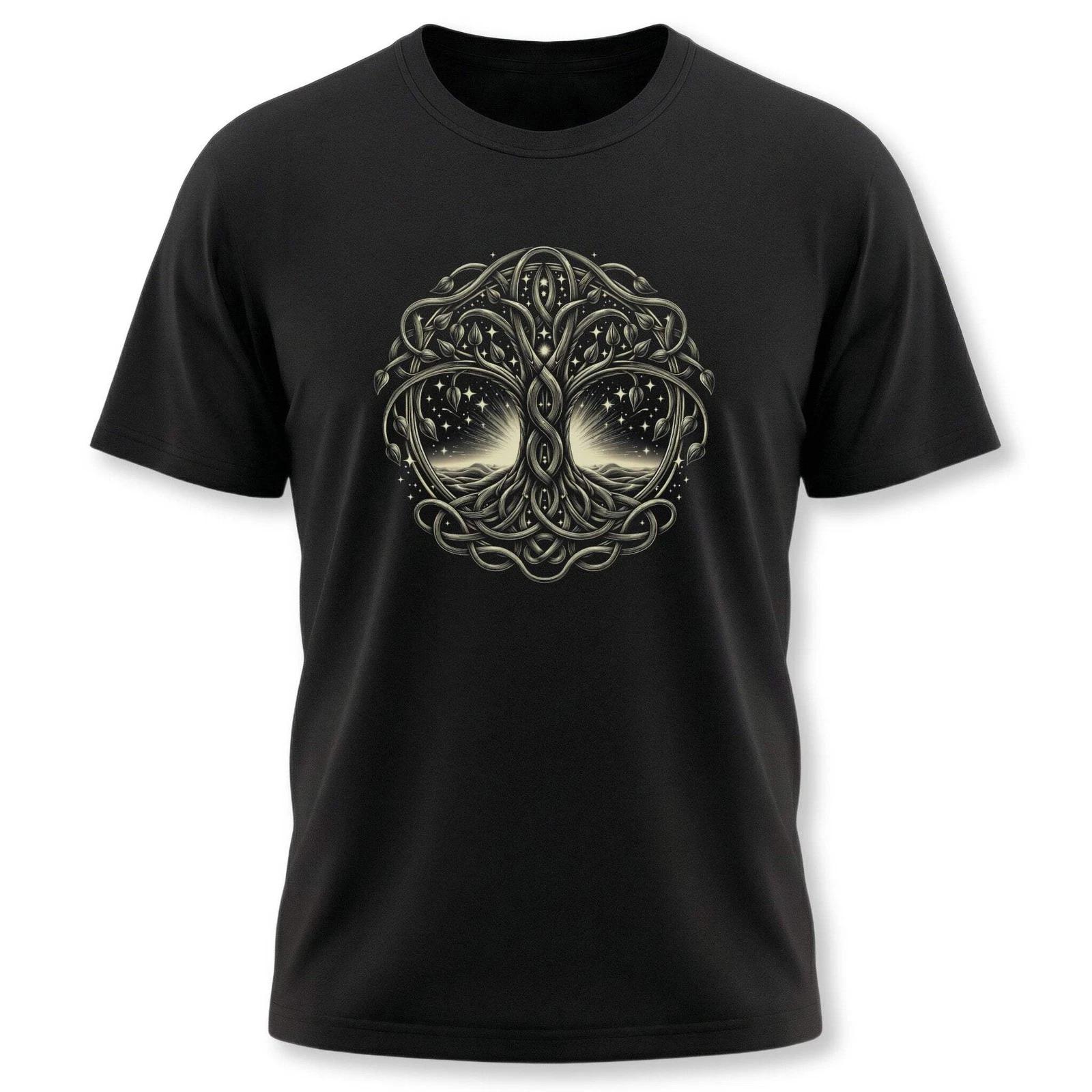 Celtic Tree of Life T-Shirt | Yggdrasil Graphic Print Unisex Tee Shirt Design XL