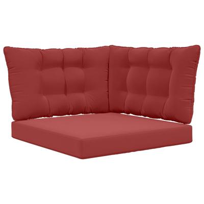 Outdoor Sofa Cushion Set 3 Pcs Burgundy Polyester