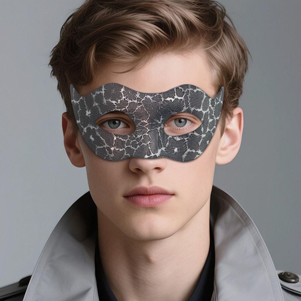 Vintage Plastic Masquerade Masks Crack Pattern Party Decoration Mardi Gras Masks 3 Styles Half Face Mask Festival Costume Party