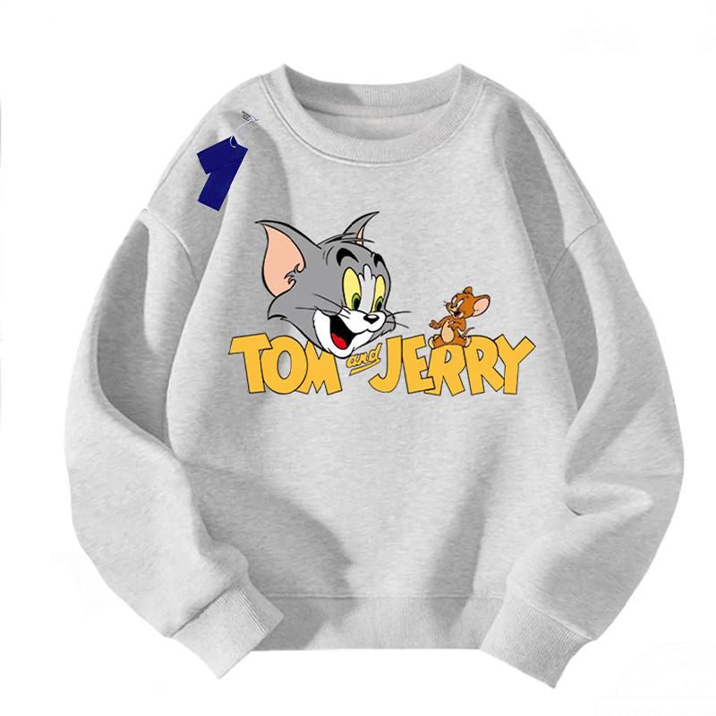 2026 Kids Sweatshirt 4 To14 Y Tom Tom Jerry Crewneck Sweatshirt Cartoon Children Hoodie Boys Girls Teen Spring Autumn Style