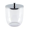 Clear Covered Jar Set with Chrome Knob Lid 3-Piece Storage Containers Bathroom Vanity Hair Accessories Jewelry Cotton Swabs