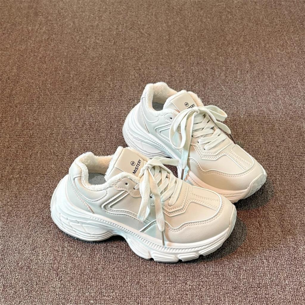 Daddy Shoes Women's 2025 New Spring and Autumn Women's Shoes Are Popular, Versatile Thick-soled Height-increasing Running Casual Sports Shoes