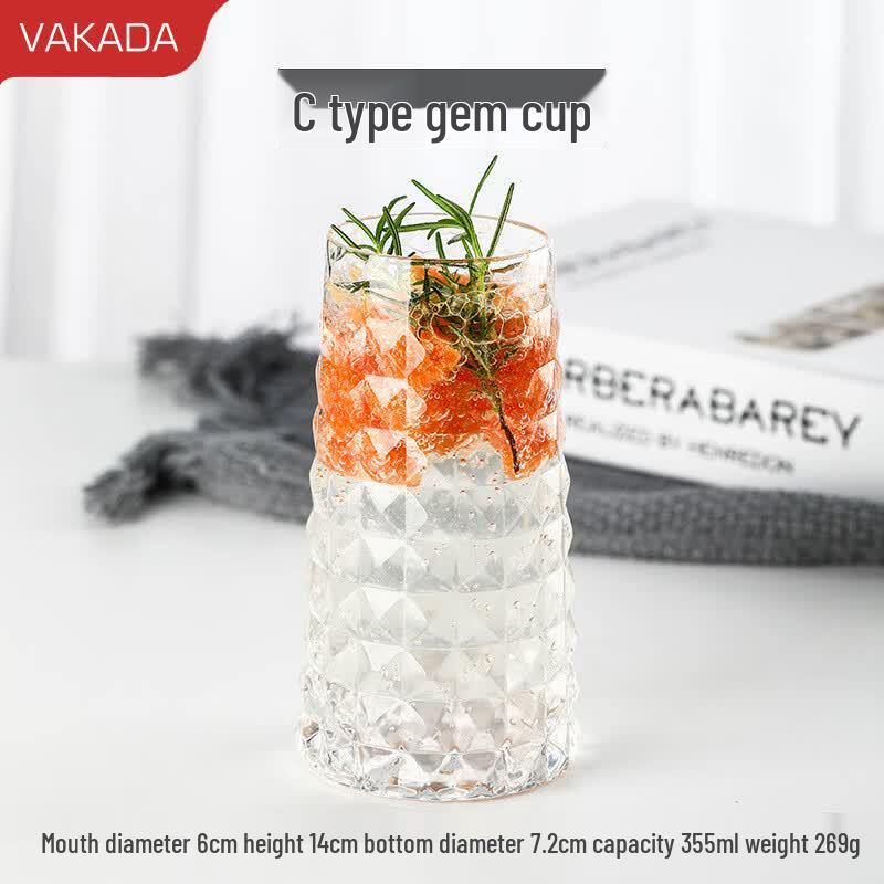 VAKADA Glass Gemstone Style Beverage Cups