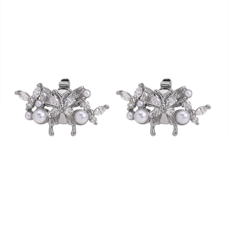 Zirconia Rhinestones Butterfly Earphone Charms AntiSlip Clasps Quick Installation For Multiple Devices 1