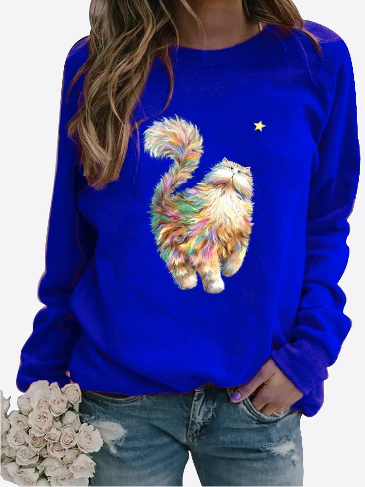 

Зимові жіночі топи з принтом LOVE Жіноча футболка з круглим вирізом і довгими рукавами, повсякденний світшот великого розміру, блуза, плюшевий светр 2XL синій