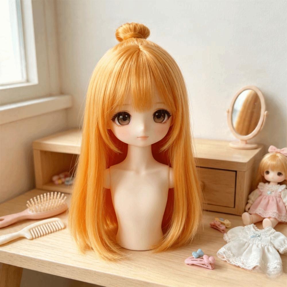 Long Straight Hair Doll Wig Soft Doll Hair Doll Synthetic Hair Wig For 1/3 1/4 1/6 BJD Doll