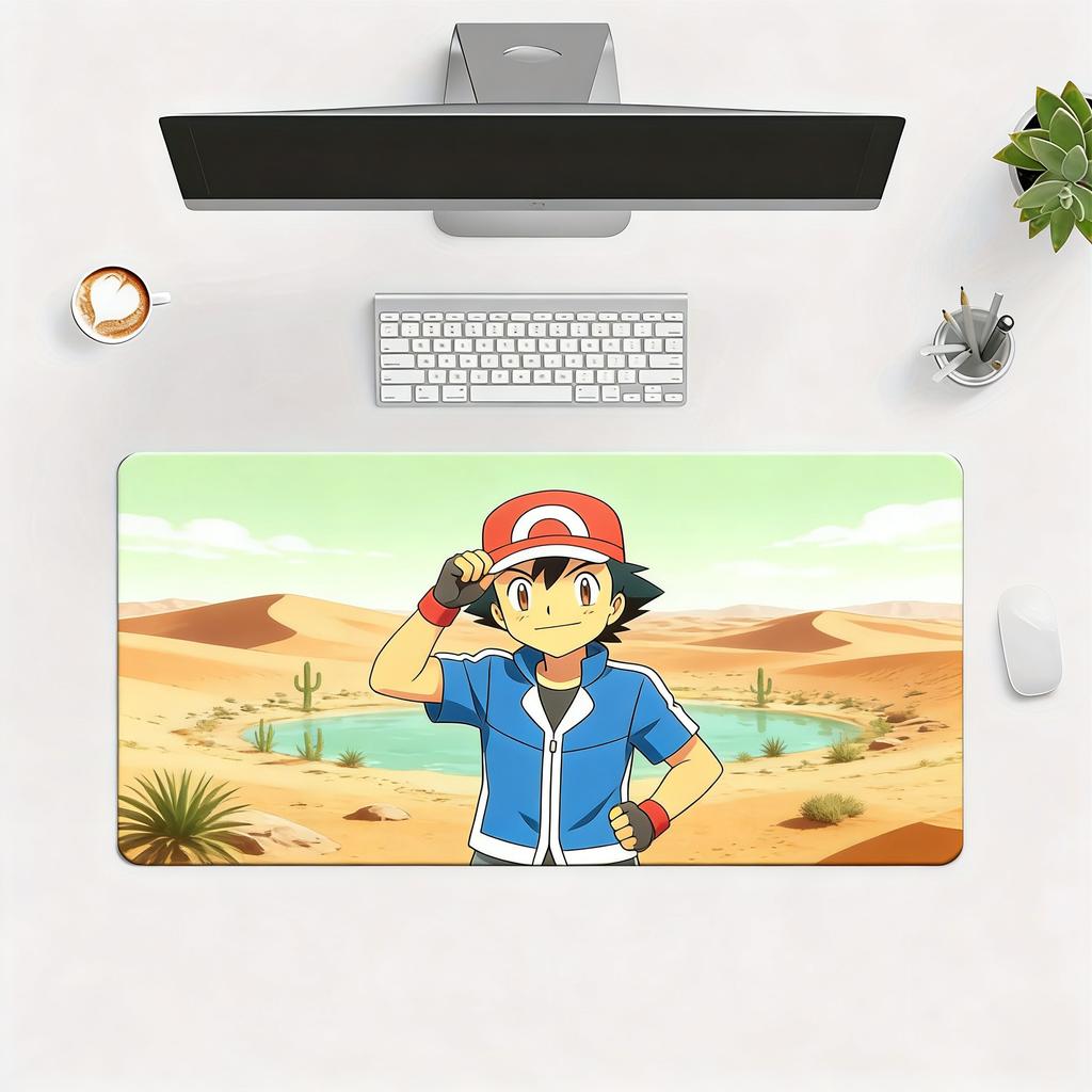 Pokemon Ash Ketchum with Pikachu Group Anime Extended Gaming Mouse Pad Large Desk Mat for PC Laptop