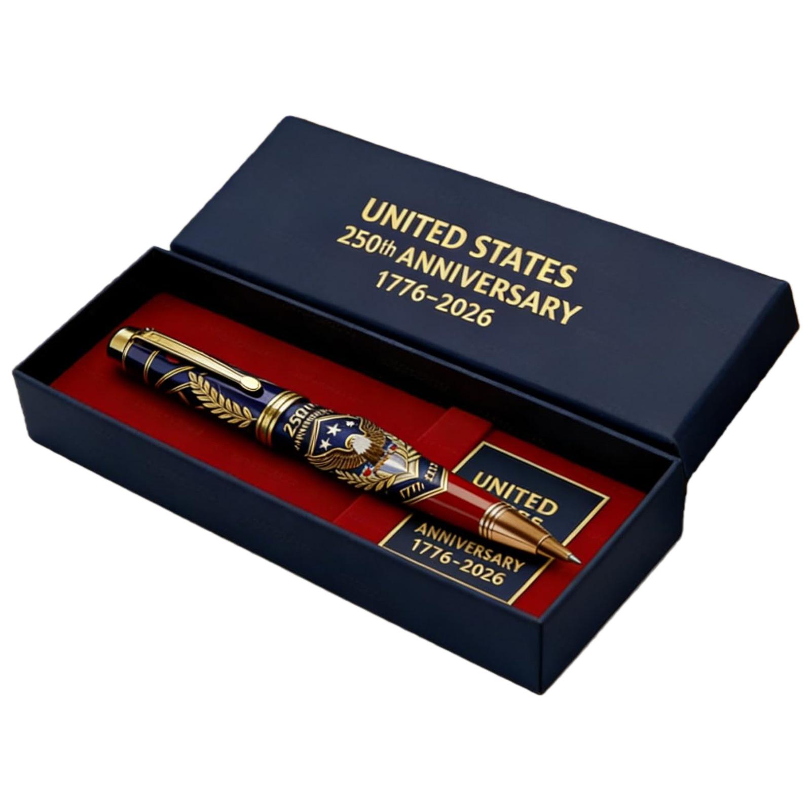 250th Anniversary Commemorative Ballpoint Pen 1776-2026 Commemorative Patriotic Engraved Gel Pen for Patriot History Enthusiast