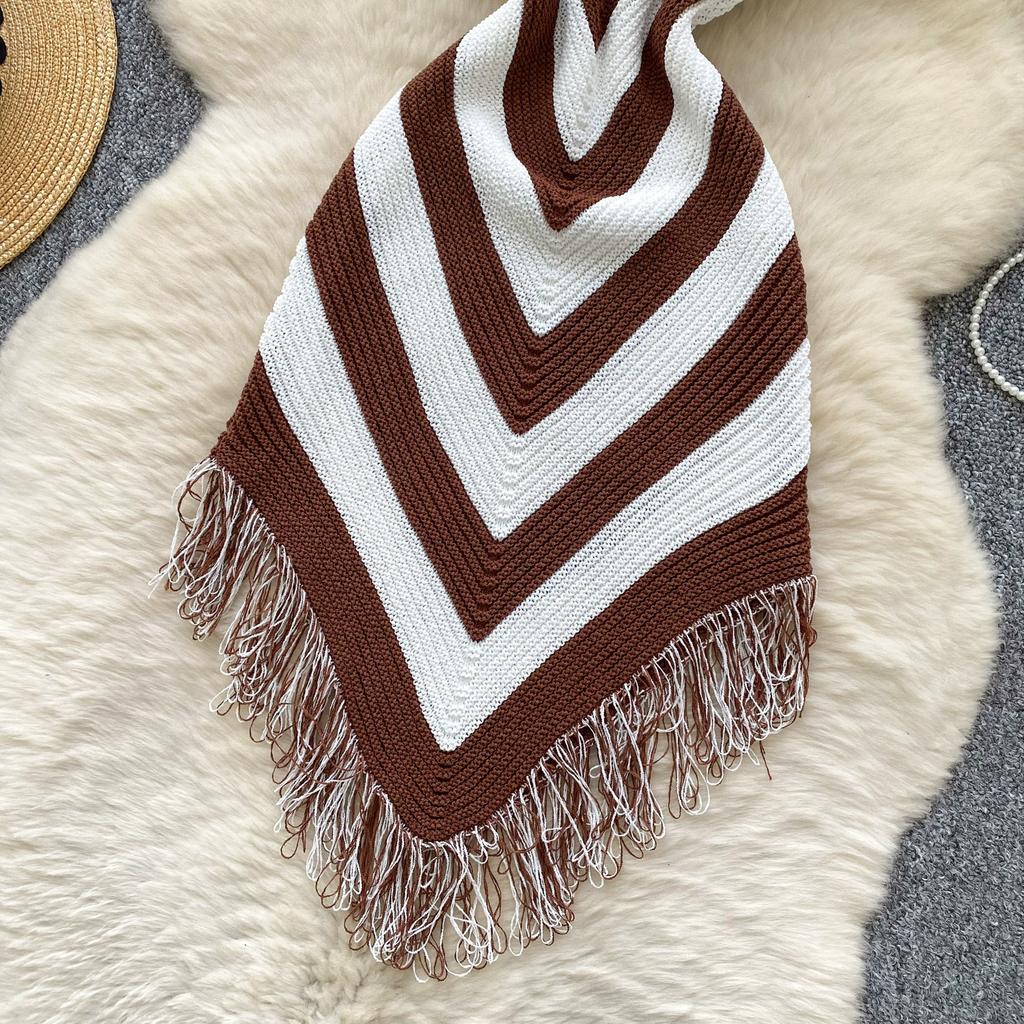 Summer Women Casual V-neck Sleeveless Knitted Tassel Striped Sweater Slim Bodycon Mini Short Sheath Dresses
