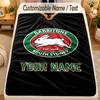 Flannel BlanketSouth Sydney Rabbitohs Custom Name Text Personalized Soft Warm Throw Blanket Home Decor Gift