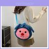 Loopy Hello Kitty Stitch Cartoon Plush Soft Round Bag With Zipper Closure For Daily Use