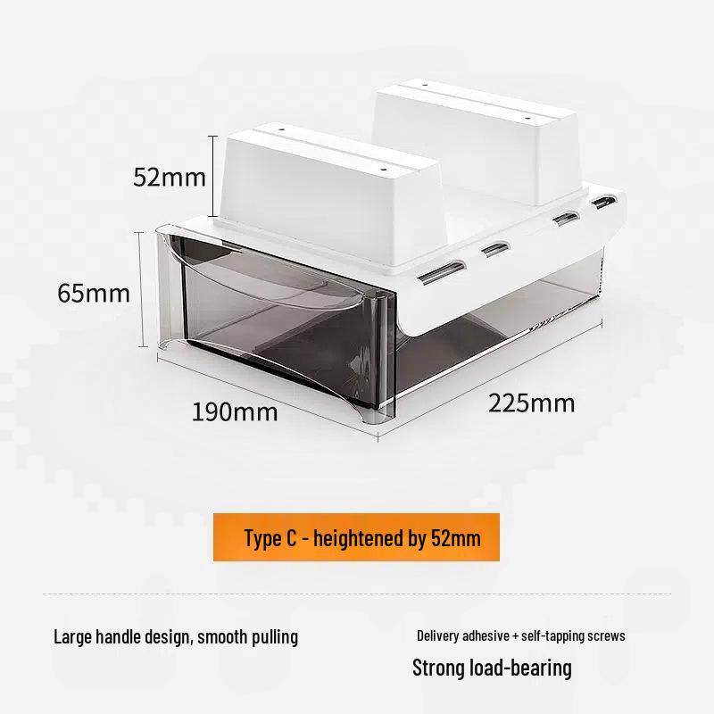 Adjustable Under-Desk Drawer: No Nails, No Drilling, Invisible Storage for Home or Office