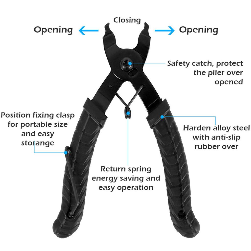 Bicycle Link Chain Pliers with Chain Hook & Cutter Bike Chain Remover Bicycle Missing Links Repair Tool Fits Road/Mountain Bike