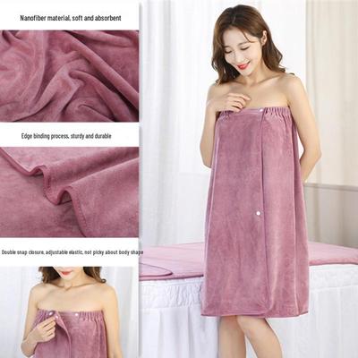 Πετσέτα Μπάνιου Στήθους για Γυναίκες - Αμάνικη Φούστα Σάουνας με Κούμπωμα, Απορροφητική & Απαλή, Χαραγμένο Λογότυπο