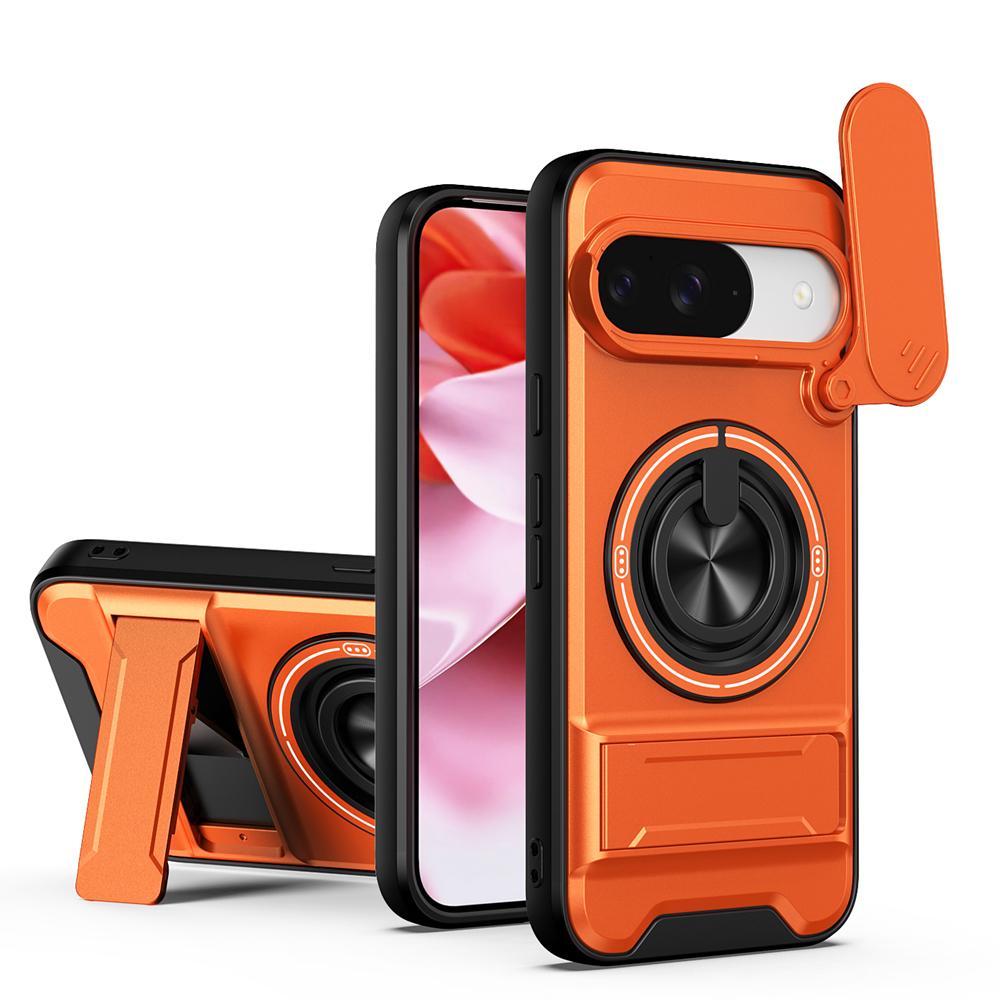 KEYSION Magnetic Phone Case for Google Pixel 9 10 Pro XL 10 9 Pro Slide Camera Protection Upright Stand 360°Ring Shockproof Cover